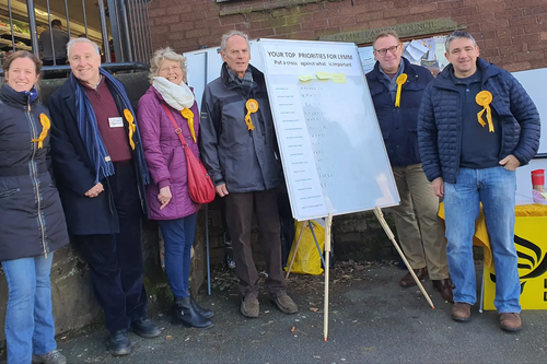 Local Liberal Democrats taking soundings in Lymm village centre
