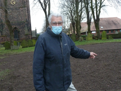 Cllr Peter Walker on site at the Forge car park