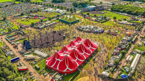 Aerial view of Creamfields festival