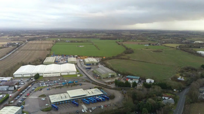 Site of former Shearings interchange (foreground)