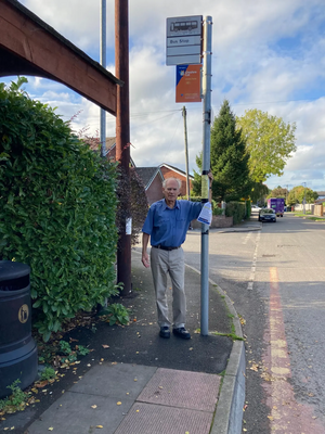 Cllr Marks at one of the currently redundant stops in Star Lane