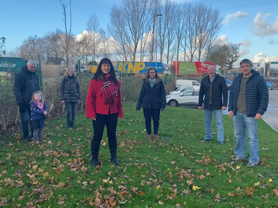 Cllr Anna Fradgley and Cllr Tim Martland with residents