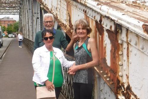 Peter Walker, Sharon Harris and Judith Wheeler at Stockton Heath Swing Bridge